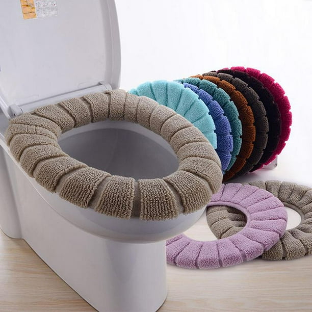Seat Pad Toilet Seat Cover Multicolor Stretchable Toilet Accessories Stripe O3